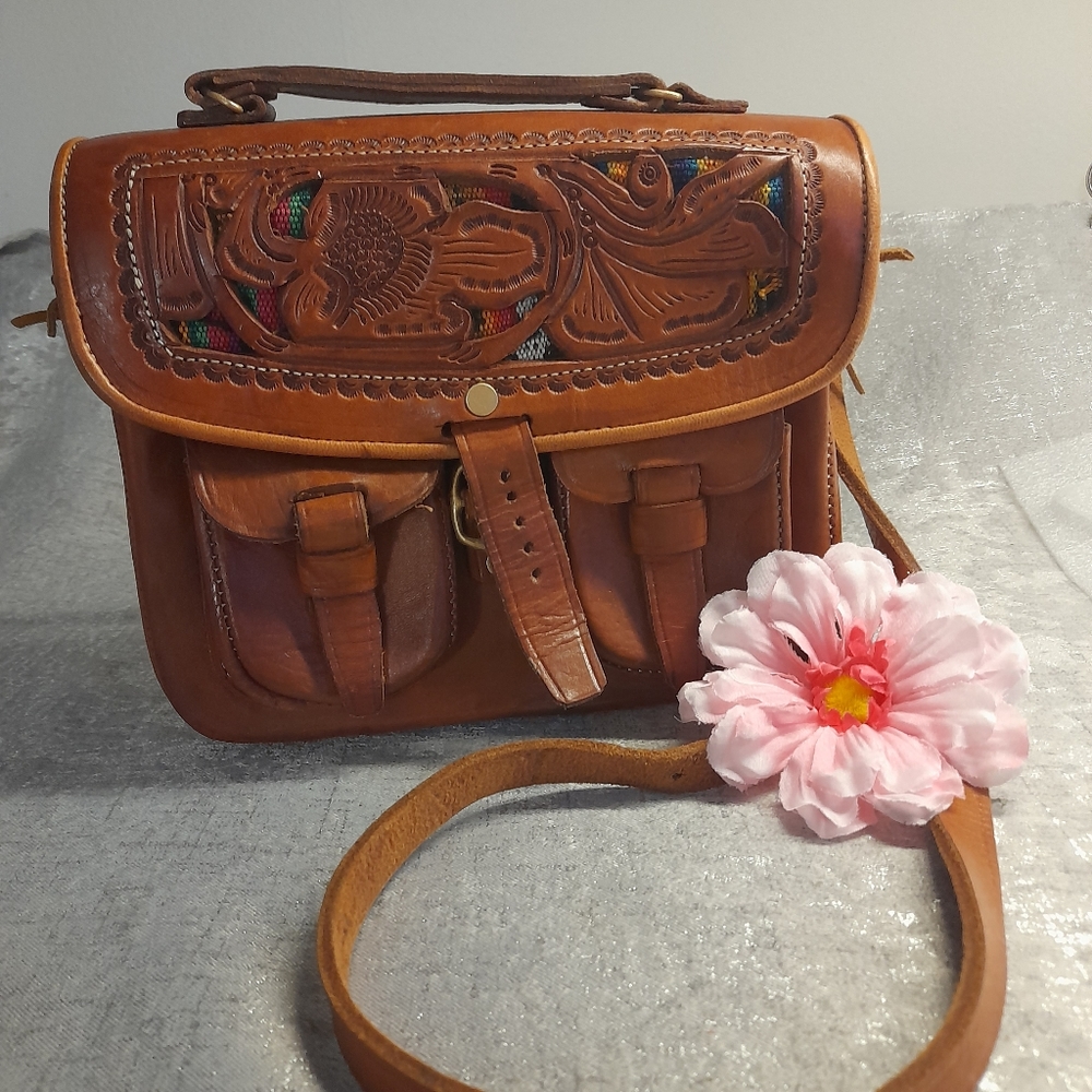 Used genuine leather satchel
